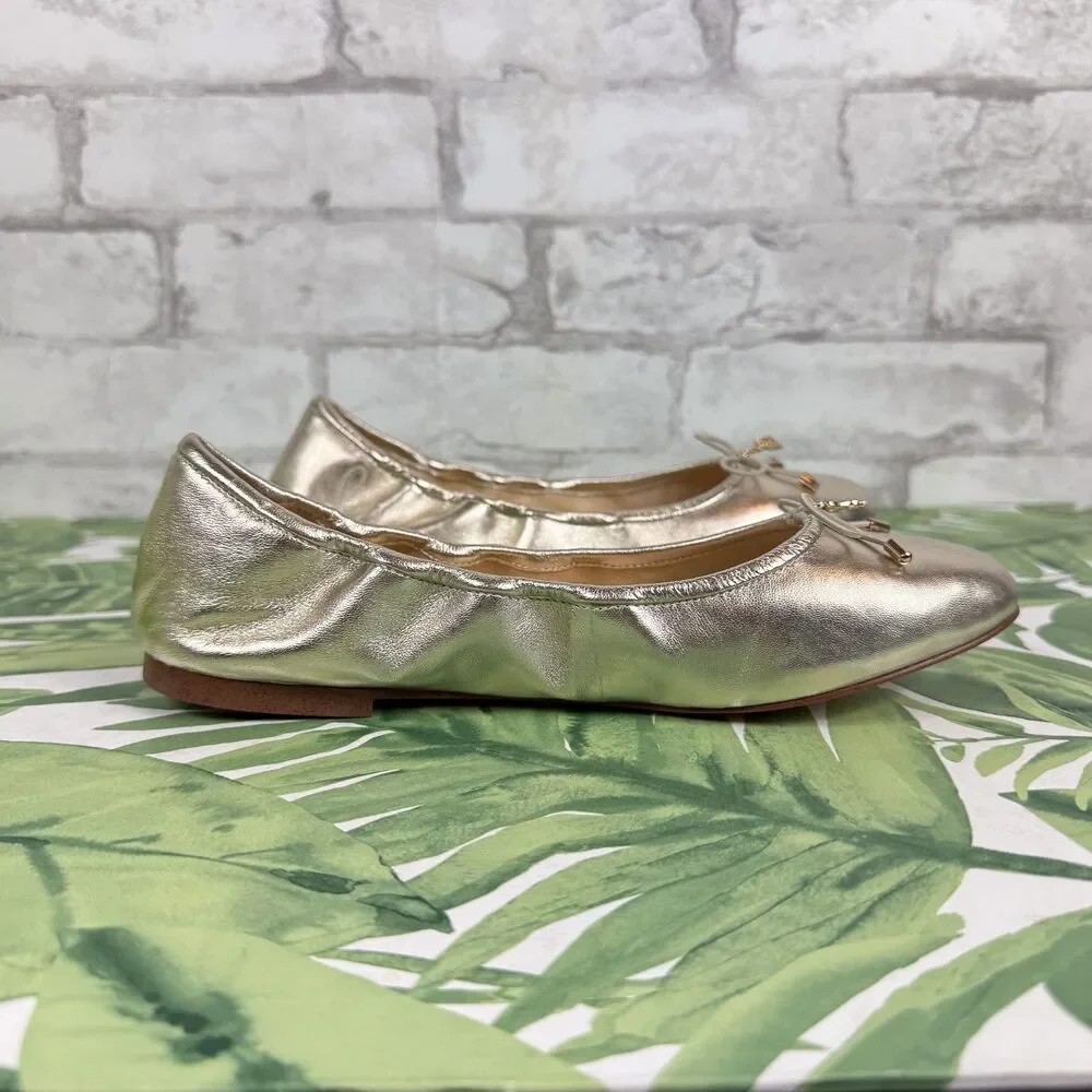 SAM EDELMAN NEW Felicia Jute Metallic Leather Ballet Flat - Picture 5 of 16